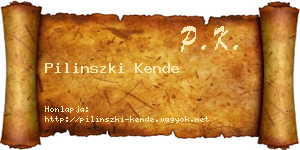 Pilinszki Kende névjegykártya